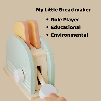 Children's Early Education Wooden Kitchenware Set Simulation Breakfast Bread Machine Baby Fun Puzzle Play House Dessert Toy